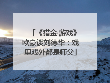 《猎金·游戏》欧豪谈刘德华：戏里戏外都是师父