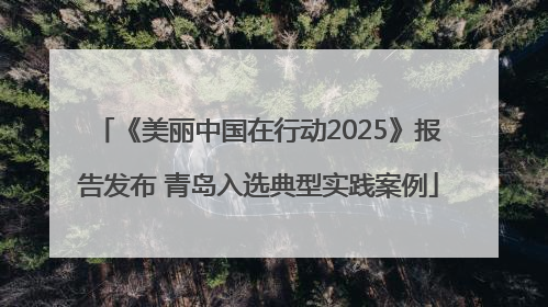 《美丽中国在行动2025》报告发布 青岛入选典型实践案例