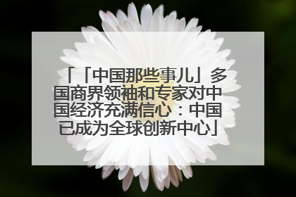 「中国那些事儿」多国商界领袖和专家对中国经济充满信心：中国已成为全球创新中心