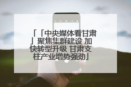 「中央媒体看甘肃」聚焦集群建设 加快转型升级 甘肃支柱产业增势强劲