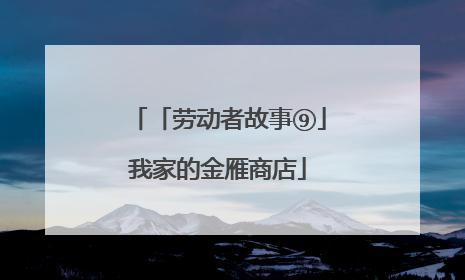 「劳动者故事⑨」我家的金雁商店