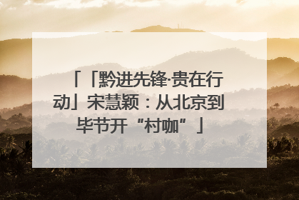 「黔进先锋·贵在行动」宋慧颖：从北京到毕节开“村咖”