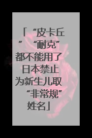 “皮卡丘”“耐克”都不能用了 日本禁止为新生儿取“非常规”姓名