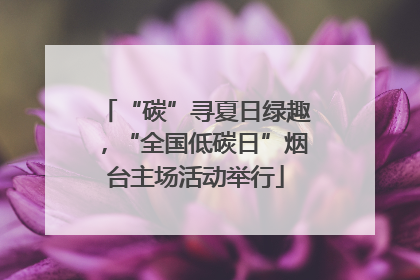“碳”寻夏日绿趣，“全国低碳日”烟台主场活动举行