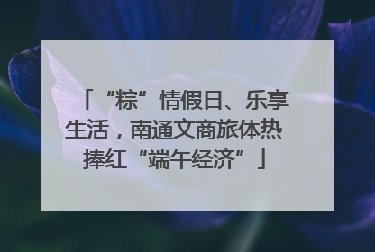 “粽”情假日、乐享生活，南通文商旅体热捧红“端午经济”