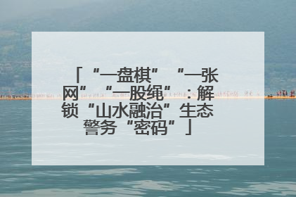 “一盘棋”“一张网”“一股绳”：解锁“山水融治”生态警务“密码”