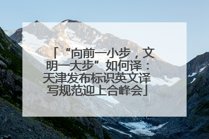 “向前一小步，文明一大步”如何译：天津发布标识英文译写规范迎上合峰会