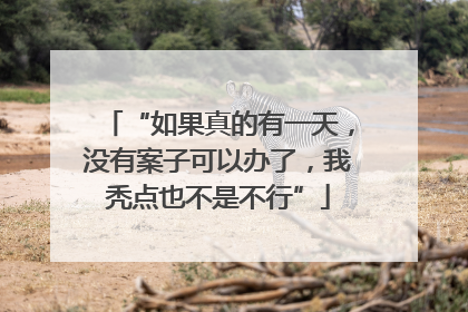 “如果真的有一天，没有案子可以办了，我秃点也不是不行”