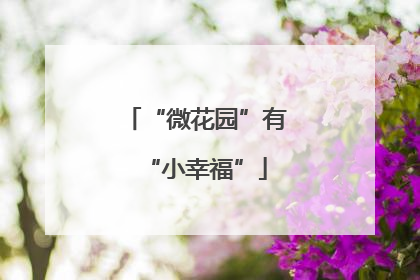 “微花园”有“小幸福”