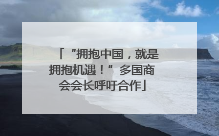 “拥抱中国，就是拥抱机遇！”多国商会会长呼吁合作