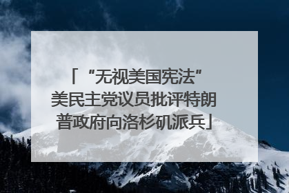 “无视美国宪法” 美民主党议员批评特朗普政府向洛杉矶派兵