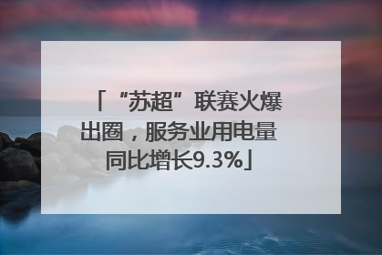 “苏超”联赛火爆出圈，服务业用电量同比增长9.3%