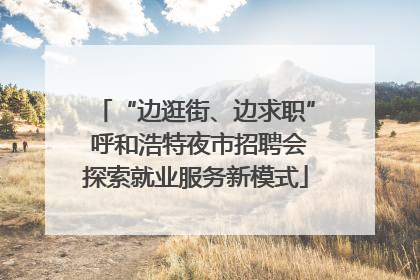 “边逛街、边求职” 呼和浩特夜市招聘会探索就业服务新模式