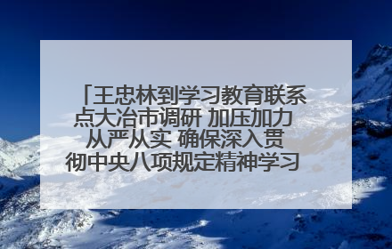 王忠林到学习教育联系点大冶市调研 加压加力 从严从实 确保深入贯彻中央八项规定精神学习教育取得实效