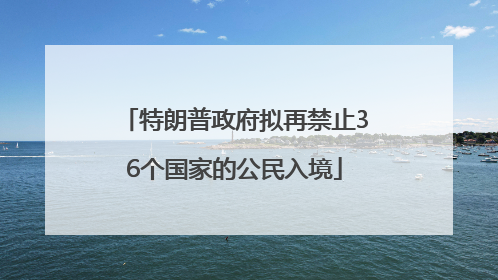 特朗普政府拟再禁止36个国家的公民入境