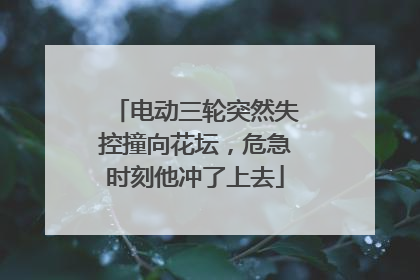 电动三轮突然失控撞向花坛，危急时刻他冲了上去
