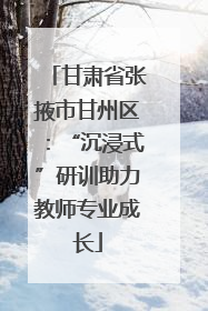 甘肃省张掖市甘州区：“沉浸式”研训助力教师专业成长