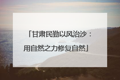 甘肃民勤以风治沙：用自然之力修复自然