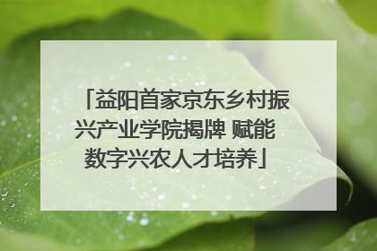 益阳首家京东乡村振兴产业学院揭牌 赋能数字兴农人才培养