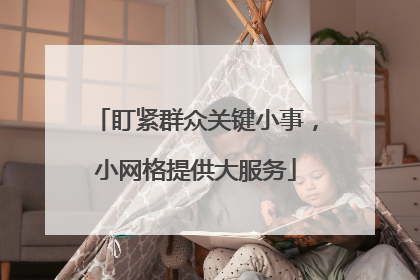 盯紧群众关键小事，小网格提供大服务
