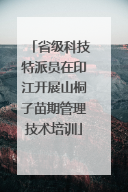 省级科技特派员在印江开展山桐子苗期管理技术培训