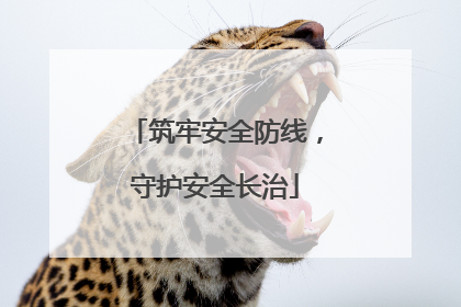 筑牢安全防线，守护安全长治