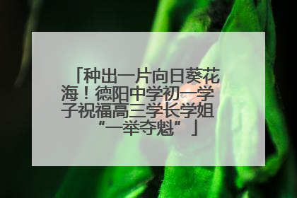 种出一片向日葵花海！德阳中学初一学子祝福高三学长学姐“一举夺魁”