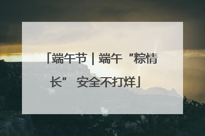 端午节｜端午“粽情长” 安全不打烊