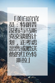 美白宫官员：特朗普没有与马斯克交谈的计划，正考虑出售或赠送他的红色特斯拉