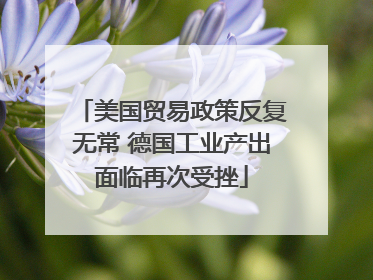 美国贸易政策反复无常 德国工业产出面临再次受挫