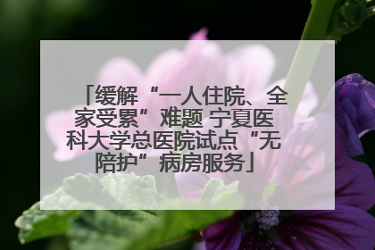缓解“一人住院、全家受累”难题 宁夏医科大学总医院试点“无陪护”病房服务
