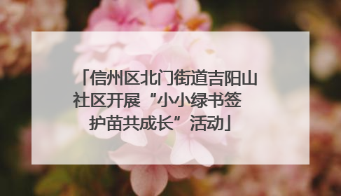 信州区北门街道吉阳山社区开展“小小绿书签 护苗共成长”活动