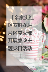余家头社区安胜花园片区党支部开展廉政主题党日活动