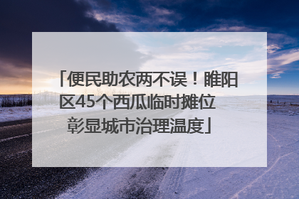 便民助农两不误！睢阳区45个西瓜临时摊位 彰显城市治理温度