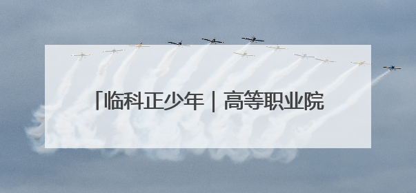 临科正少年｜高等职业院校建设的“临科速度”