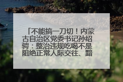 不能搞一刀切！内蒙古自治区党委书记孙绍骋：整治违规吃喝不是阻绝正常人际交往、黯淡人间烟火