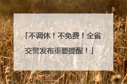 不调休！不免费！全省交警发布重要提醒！