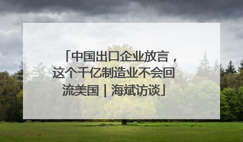 中国出口企业放言，这个千亿制造业不会回流美国｜海斌访谈