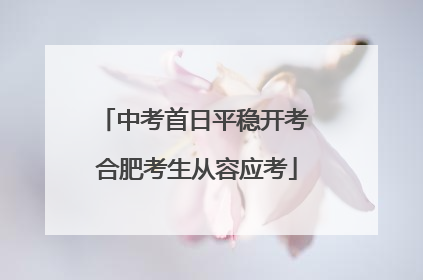中考首日平稳开考 合肥考生从容应考