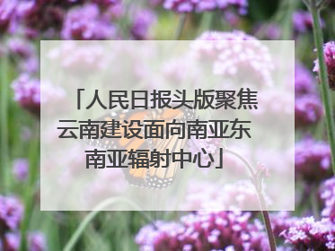 人民日报头版聚焦云南建设面向南亚东南亚辐射中心