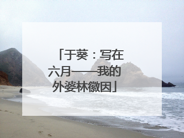 于葵：写在六月——我的外婆林徽因
