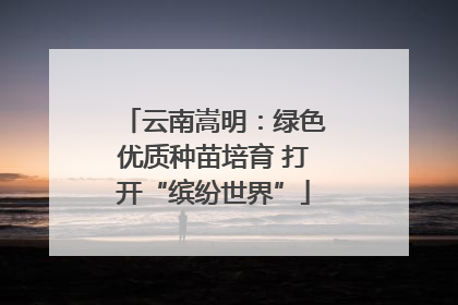 云南嵩明：绿色优质种苗培育 打开“缤纷世界”