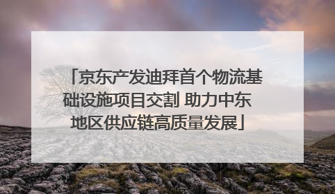 京东产发迪拜首个物流基础设施项目交割 助力中东地区供应链高质量发展