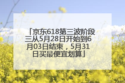 京东618第三波阶段三从5月28日开始到6月03日结束，5月31日买最便宜划算