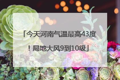 今天河南气温最高43度！局地大风9到10级