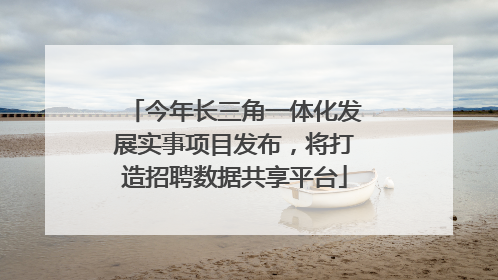 今年长三角一体化发展实事项目发布，将打造招聘数据共享平台