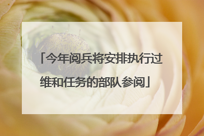 今年阅兵将安排执行过维和任务的部队参阅