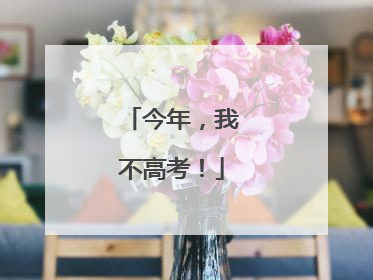今年，我不高考！