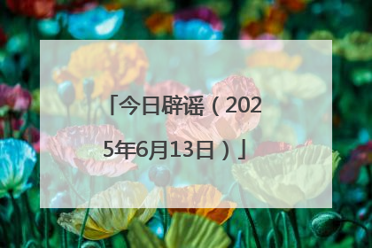 今日辟谣（2025年6月13日）
