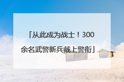 从此成为战士！300余名武警新兵戴上警衔